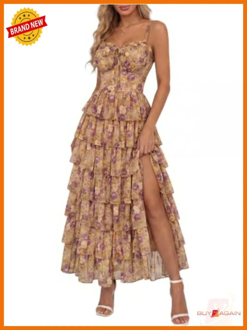 Floral Corset Maxi Dress Sweetheart Neck Sleeveless Formal Wedding